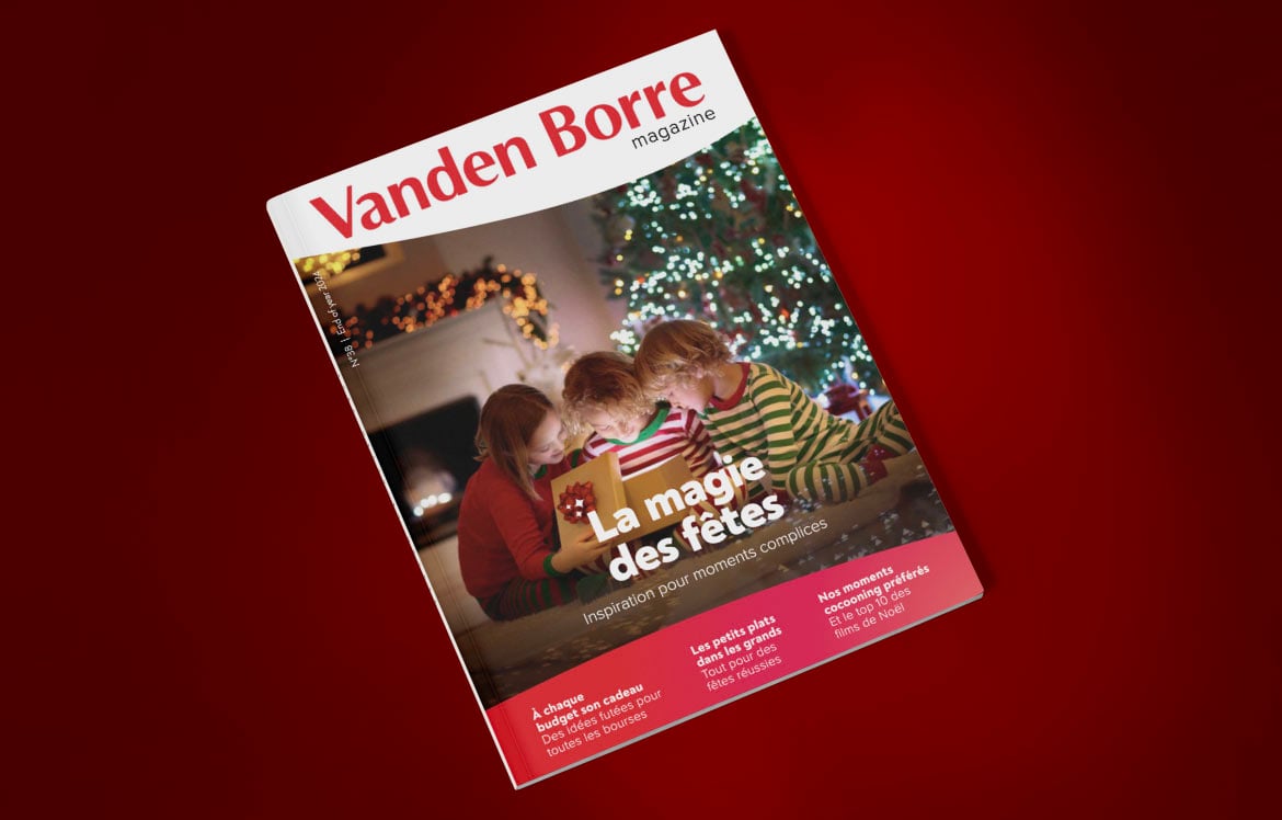 Couverture du magazine Vanden Borre pour les ftes de fin d'anne