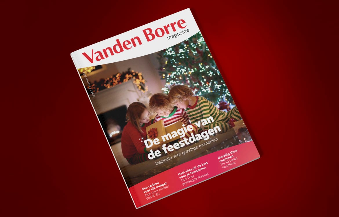 Cover van Vanden Borre magazine voor de feestdagen