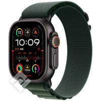 APPLE Watch Ultra 2 GPS + Cellular 49mm Botier en titane noir , Boucle Alpine vert fonc - Large