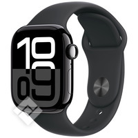 APPLE Watch Series 10 GPS 42mm Botier en aluminium noir de jais , Bracelet Sport noir - M/L