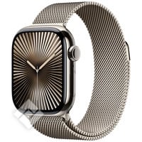 APPLE Watch Series 10 GPS + Cellular 42mm Botier en titane naturel , Bracelet Milanais naturel