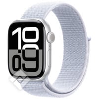 APPLE Watch Series 10 GPS + Cellular 42mm Botier en aluminium argent , Boucle Sport nue bleue