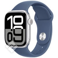 APPLE Watch Series 10 GPS 42mm Botier en aluminium argent , Bracelet Sport denim - S/M