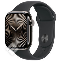 APPLE Watch Series 10 GPS + Cellular 42mm Botier en titane ardoise , Bracelet Sport noir - S/M