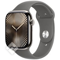 APPLE Watch Series 10 GPS + Cellular 46mm Botier en titane naturel , Bracelet Sport gris minral - S/M