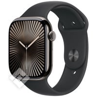 APPLE Watch Series 10 GPS + Cellular 46mm Botier en titane ardoise , Bracelet Sport noir - M/L