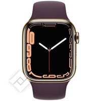 APPLE WATCH SERIES 7 GPS + CELLULAR 41MM GOLD STAINLESS STEEL CASE WITH DARK CHERRY SPORT BAND REGULAR