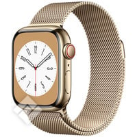 APPLE  WATCH SERIES 8 GPS + CELLULAR 41MM GOLD STAINLESS STEEL CASE WITH GOLD MILANESE LOOP