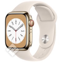 APPLE  WATCH SERIES 8 GPS + CELLULAR 41MM GOLD STAINLESS STEEL CASE WITH STARLIGHT SPORT BAND - REGULAR