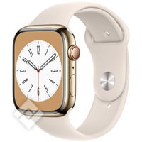 APPLE  WATCH SERIES 8 GPS + CELLULAR 45MM GOLD STAINLESS STEEL CASE WITH STARLIGHT SPORT BAND - REGULAR