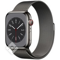 APPLE  WATCH SERIES 8 GPS + CELLULAR 45MM GRAPHITE STAINLESS STEEL CASE WITH GRAPHITE MILANESE LOOP