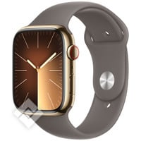 APPLE  WATCH SERIES9 GPS + CELLULAR 45MM GOLD STAINLESS STEEL CASE WITH CLAY SPORT BAND - M/L