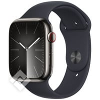 APPLE  WATCH SERIES9 GPS + CELLULAR 45MM GRAPHITE STAINLESS STEEL CASE WITH MIDNIGHT SPORT BAND - M/L