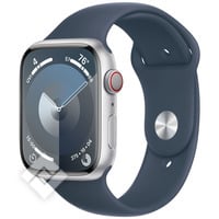 APPLE  WATCH SERIES9 GPS + CELLULAR 45MM SILVER ALUMINIUM CASE WITH STORM BLUE SPORT BAND - M/L