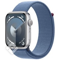 APPLE  WATCH SERIES 9 GPS 45MM SILVER ALUMINIUM CASE WITH WINTER BLUE SPORT LOOP