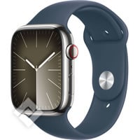 APPLE  WATCH SERIES9 GPS + CELLULAR 45MM SILVER STAINLESS STEEL CASE WITH STORM BLUE SPORT BAND - M/L