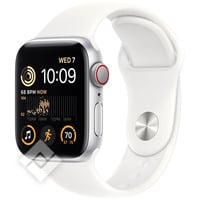 APPLE WATCH SE 22 GPS + CELLULAR 40MM SILVER ALUMINIUM CASE WITH WHITE SPORT BAND - REGULAR