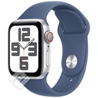 APPLE Watch SE GPS + Cellular 40mm Botier en aluminium argent , Bracelet Sport denim - M/L