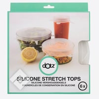 DOTZ SET OF 6 SILICONE FRESH FOOD LIDS TRANSPARENT