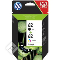 HP 62 BLACK + 3 COLOURS PACK