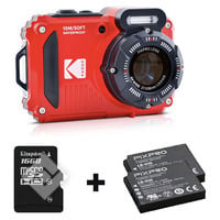 KODAK PIXPRO WPZ2 RED PACK BATTERY + SD CARD   