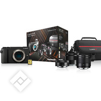 PANASONIC PACK LUMIX GX9K PREMIUM + G VARIO 12-32 MM F/3.5-5.6 + G VARIO 35-100 MM F/4.0-5.6 + G 25 MM F/1.7+ SD 16 GO + BAG