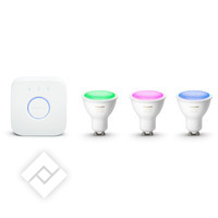 PHILIPS HUE HUE WHITE AND COLOR AMBIANCE STARTER KIT - GU10 + HUE BRIDGE 