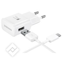 SAMSUNG WALLCHARGER FASTCHARGE + USB C WHITE