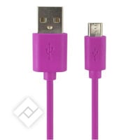 TEMIUM MICRO USB CABLE PINK 2M