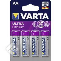VARTA ULTRA LITHIUM PACK 4X AA BATTERIES 1.5V