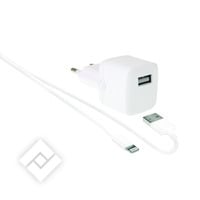 WEFIX LADER USB-A.4A WIT + LIGNTNING KABEL