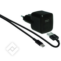 WEFIX LADER USB-A.4A ZWART + MICRO USB-KABEL