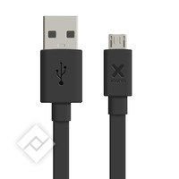 XTORM FLAT USB TO MICRO USB CABLE 1M BLACK