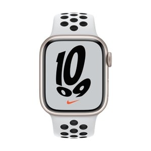 APPLE WATCH NIKE SERIES 7 GPS 41MM STARLIGHT ALU CASE WITH PURE PLATINUM/BLACK NIKE SPORT BAND REGULAR