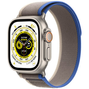 APPLE Watch Ultra GPS + Cellular, 49mm Titanium Case with Blue/Gray Trail Loop -M/L