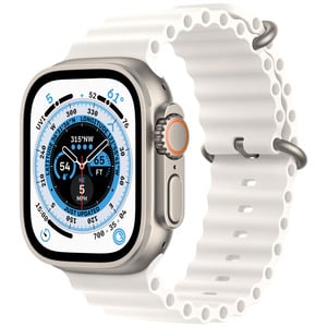 APPLE Watch Ultra GPS + Cellular, 49mm Titanium Case with White Ocean Band