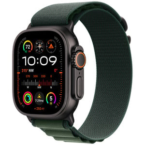 APPLE Watch Ultra 2 GPS + Cellular 49mm Black Titanium Case with Dark Green Alpine Loop - Small