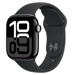 APPLE Watch Series 10 GPS + Cellular 42mm Botier en aluminium noir de jais , Bracelet Sport noir - M/L