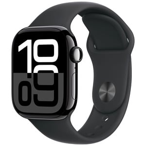 APPLE Watch Series 10 GPS 42mm Botier en aluminium noir de jais , Bracelet Sport noir - M/L