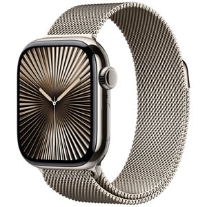 APPLE Watch Series 10 GPS + Cellular 42mm Botier en titane naturel , Bracelet Milanais naturel