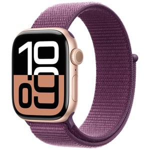 APPLE Watch Series 10 GPS 42mm Botier en aluminium or rose , Boucle Sport prune