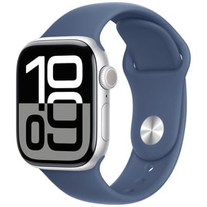 APPLE Watch Series 10 GPS 42mm Botier en aluminium argent , Bracelet Sport denim - M/L