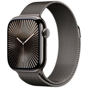 APPLE Watch Series 10 GPS + Cellular 42mm Botier en titane ardoise , Bracelet Milanais ardoise