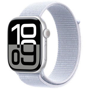 APPLE Watch Series 10 GPS + Cellular 46mm Silver Aluminium Case with Blue Cloud Sport Loop