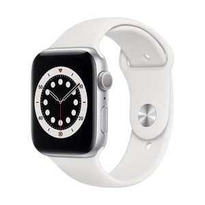 APPLE WATCH SERIES 6 44MM SILVER ALU WHITE SPORTBAND