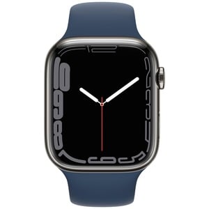 APPLE WATCH SERIES 7 GPS + CELLULAR 45MM GRAPHITE STAINLESS STEEL CASE WITH ABYSS BLUE SPORT BAND REGULAR