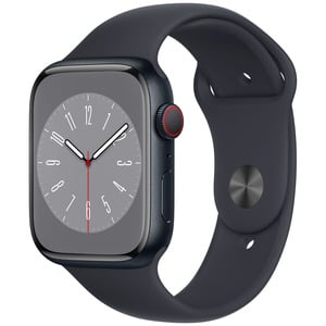 APPLE  Watch Series 8 GPS + Cellular 45mm Midnight Aluminium Case with Midnight Sport Band - Regular