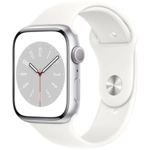 APPLE  Watch Series 8 GPS 45mm Silver Aluminium Case with White Sport Band - Regular