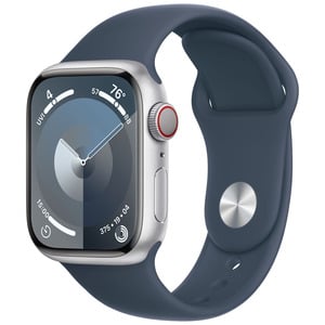 APPLE  Watch Series9 GPS + Cellular 41mm Silver Aluminium Case with Storm Blue Sport Band - S/M