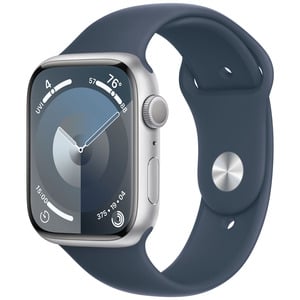 APPLE  Watch Series 9 GPS 45mm Silver Aluminium Case with Storm Blue Sport Band - M/L